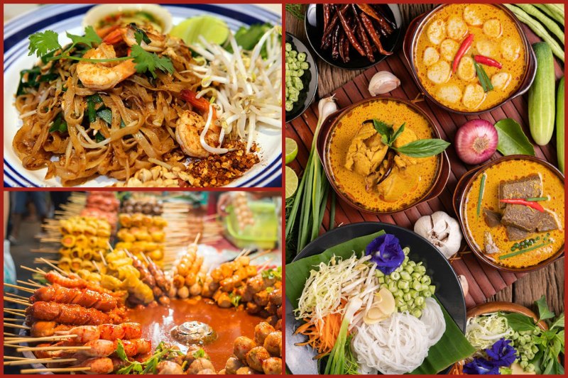 Cocina diversa en Tailandia